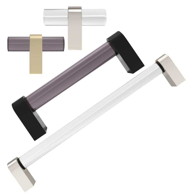 Hapny Home C02-SM Clarity 2" Wide Solid Metal and Smoke Acrylic Luxury