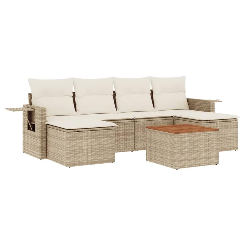 vidaXL Garden Sofa Set PE rattan Large Adjustable Feet