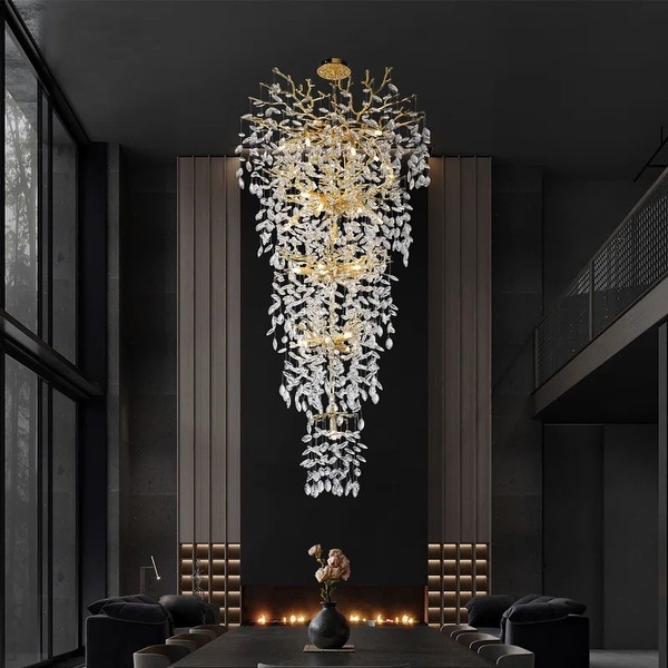 KAYLA Crystal Dimmable LED Tiered Chandelier - 118in - On Sale
