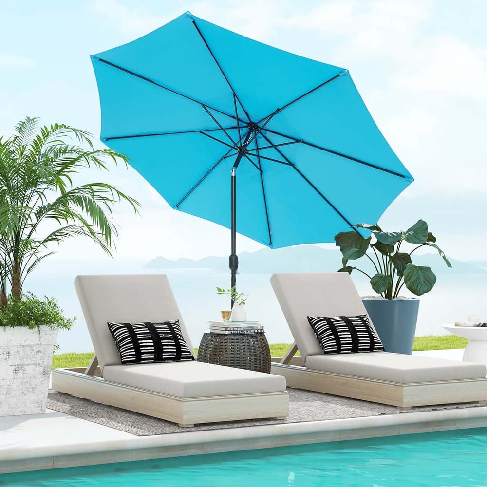 Costway 10Ft Outdoor Market Patio Table Umbrella Push Button Tilt