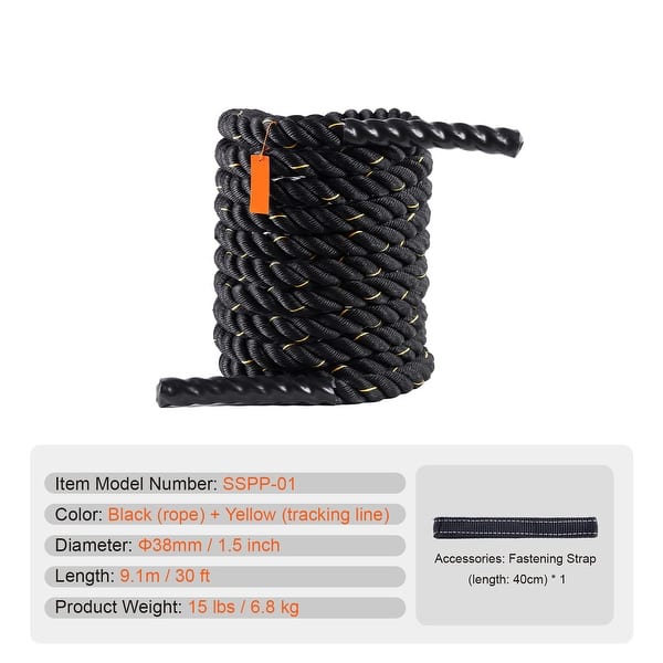 Heavy Battle Ropes 1.5 Inch 30 Ft- Polyester Workout Barbados | Ubuy