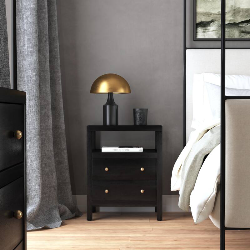 Nora 2 Drawer Nightstand - Antique Coffee