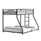 preview thumbnail 7 of 7, Classic Square Metal Twin Over Full Bunk Bed - Stylish & Durable