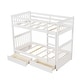 preview thumbnail 9 of 25, Twin-Over-Twin Bunk Bed Frame with Ladders and Two Storage Drawers,Full Length Guard Rails,for Kids Youths Adults