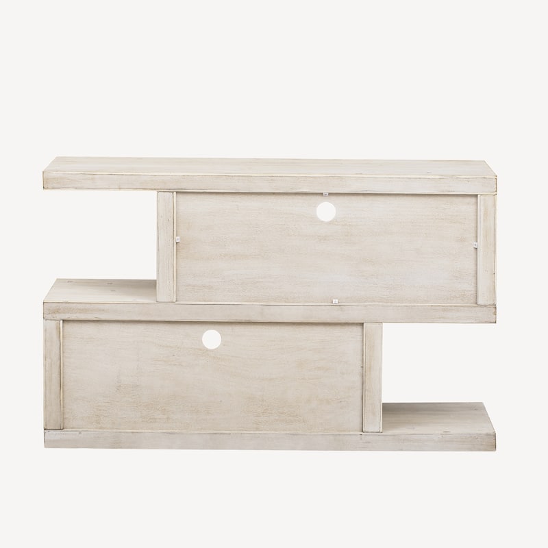 Symmetrical 2-Tier Open Shelf Retro Console Table