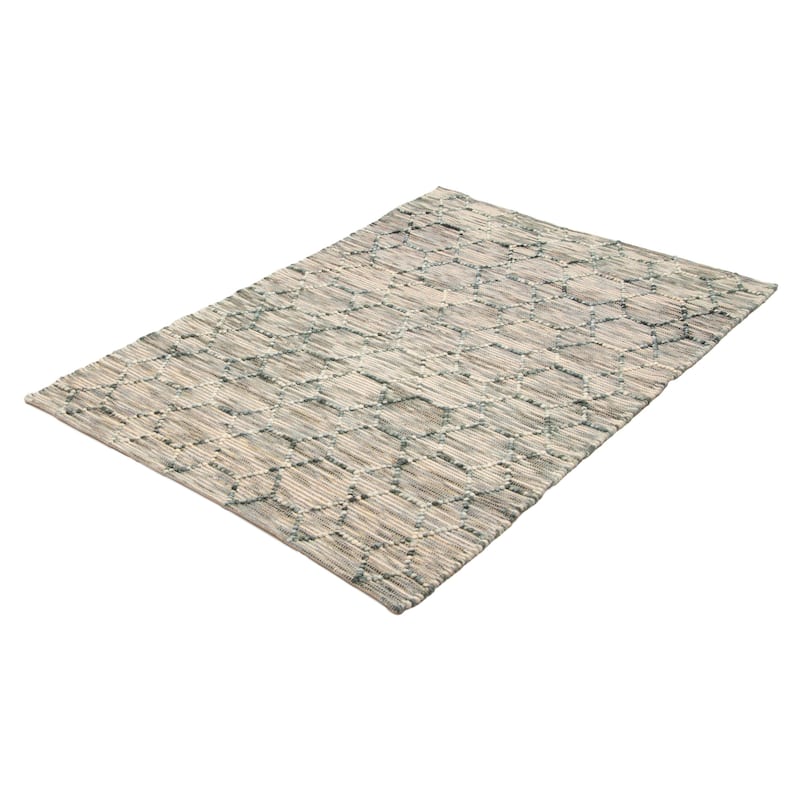 ECARPETGALLERY Braid weave Sienna Teal Wool Rug - 5'2 x 7'7