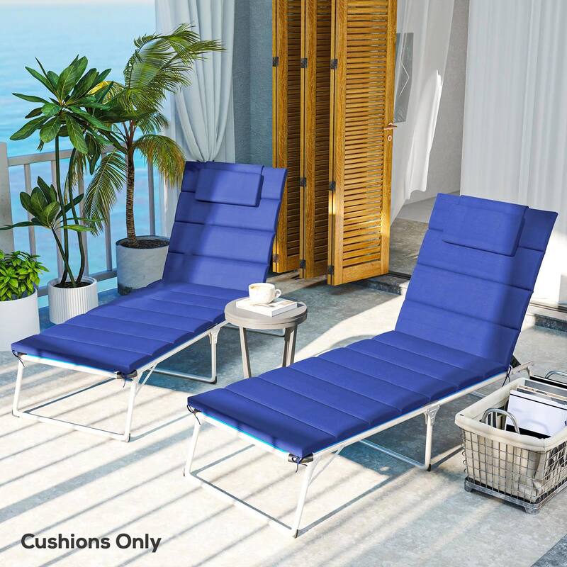 80" x 26" Foldable Lounge Chair Cushions Set of 2, Outdoor UPF50