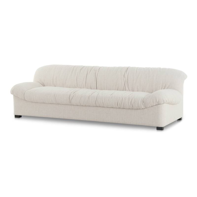 NADAAL STUDIOS Zarek Sofa, Oversized Form with Textured Upholstery and Feather Blend Fill, Flecked Oat