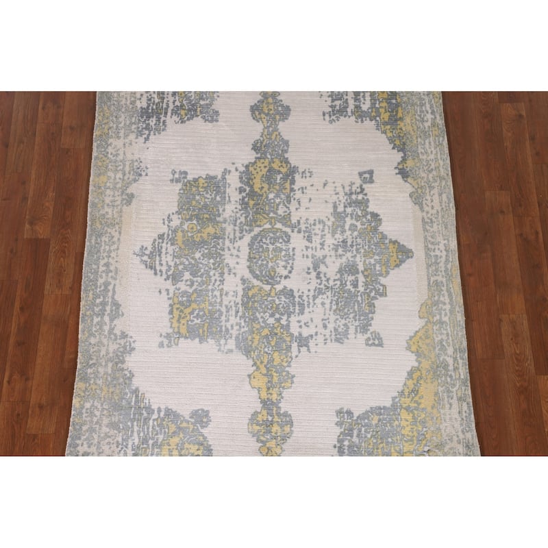 All-Over Abstract Area Rug Handmade Wool Carpet - 3'11"x 5'8"