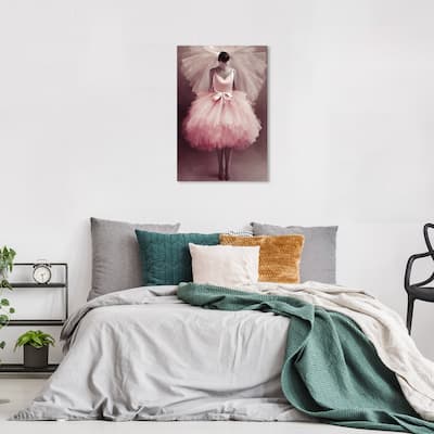 Wynwood Studio Fashion and Glam Ballerina I Pink and Traditional Wall Art Canvas Print