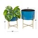 preview thumbnail 36 of 50, Iron Contemporary Planter (Set of 2) - S/2 12", 16"H