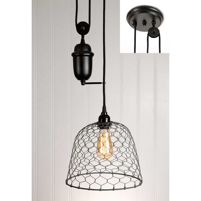 Shop Chicken Wire Dome Pulldown Pendant Lamp Barn Roof Overstock 22534491