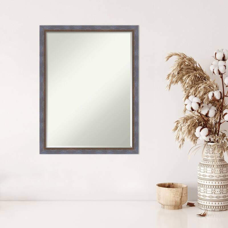 Two Tone Half-Inch-Bevel Wood Framed Wall Mirror - Glass Size 18x24