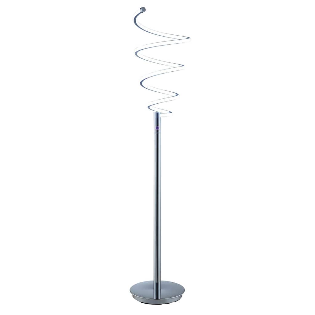 Sun 58 Inch Floor Lamp, Accent Twisted Modern Design, LED Chrome Base