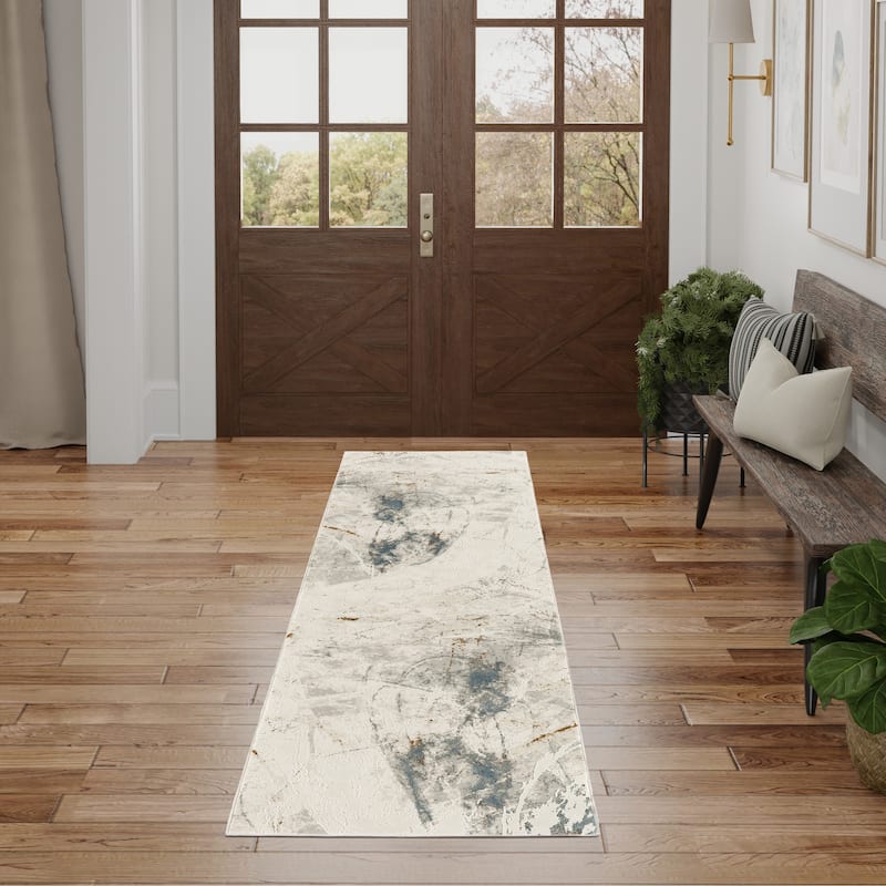 Nourison Desire Indoor only Grey Abstract Area Rug