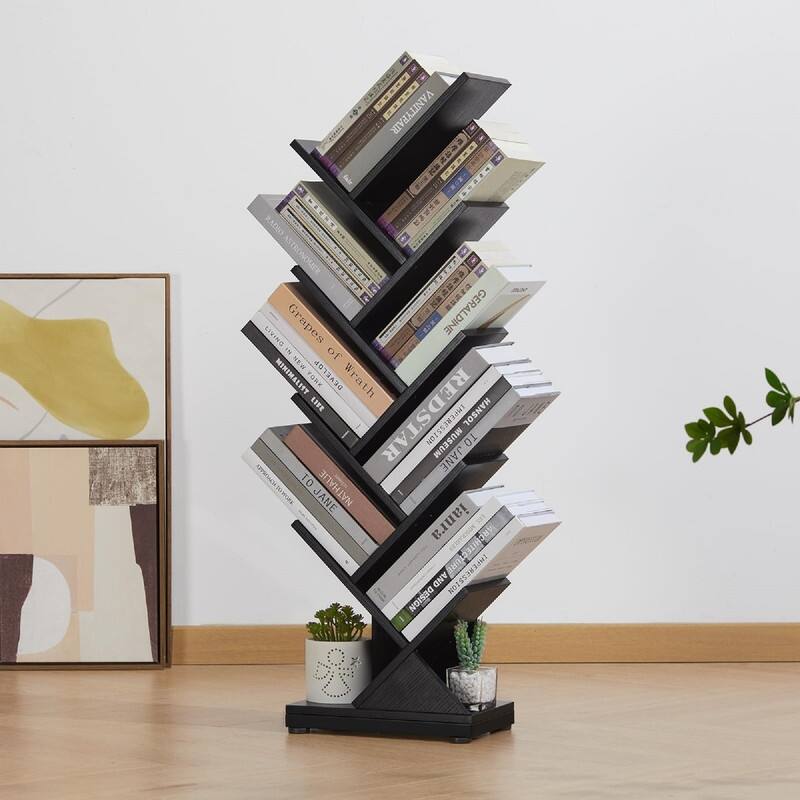 9 Tier Tree Bookshelf - 11.8"D x 7.4"W x 38.4"H