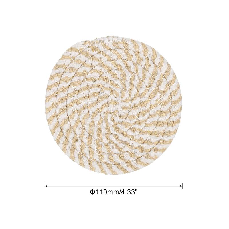 Coasters for Drinks, 8 PCS Thicken Heat Resistant Trivets with Holder - Brown