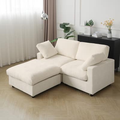 L Shape Modern Modular Sectional Sofa, Cushion Covers Removable, 67" Minimalist Sofa Couch for Living Room Office