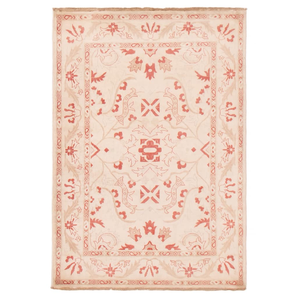 ECARPETGALLERY Hand-knotted Peshawar Finest Cream Wool Rug - 3'4 x 4'9