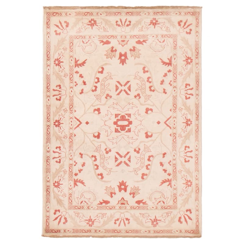 ECARPETGALLERY Hand-knotted Peshawar Finest Cream Wool Rug - 3'4 x 4'9 - Cream - 3'4 x 4'9