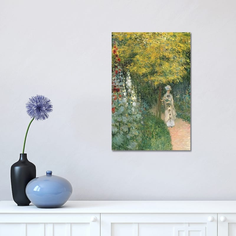 iCanvas "Rose Garden, 1876 " by Claude Monet Canvas Print - 18x12x1.5