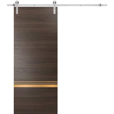 Sturdy Barn Door 18 x 80 Planum 2010 Chocolate Ash with 6.6FT