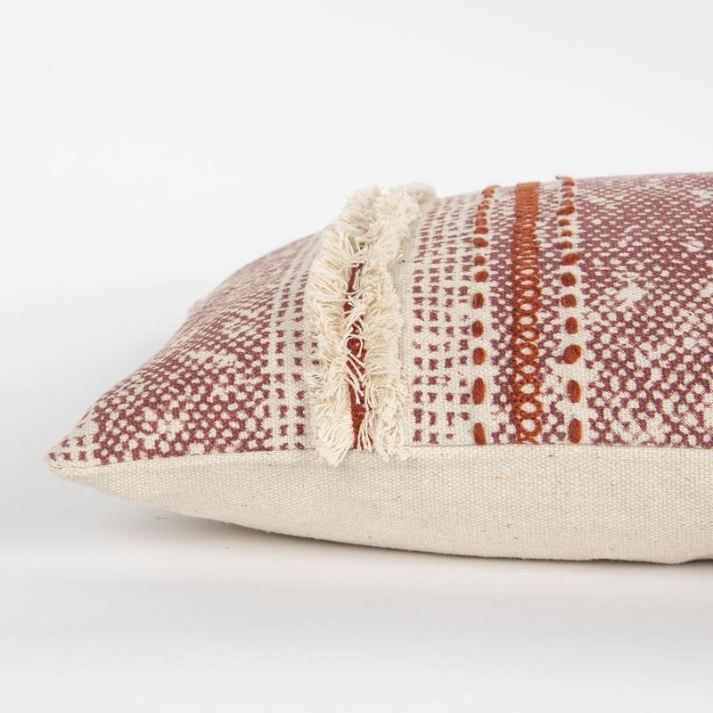 Rizzy Home Striped Textured Embroidered Throw Pillow