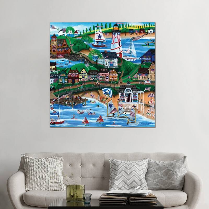 iCanvas "Old New England Seaside 4th of July Celebration" by Cheryl Bartley Canvas Print