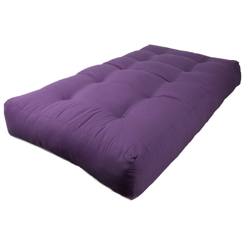 10-inch Thick Twill Futon Mattress (Twin, Full, or Queen) - Grape - Twin