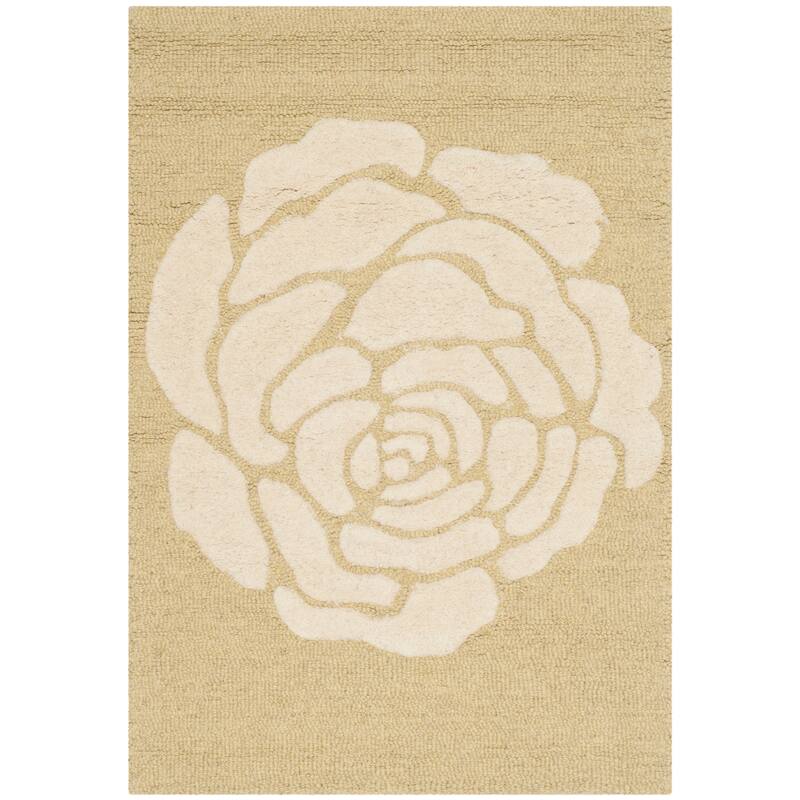 SAFAVIEH Handmade Cambridge Vince Modern Wool Rug - 2' x 3' - Light Gold/Ivory
