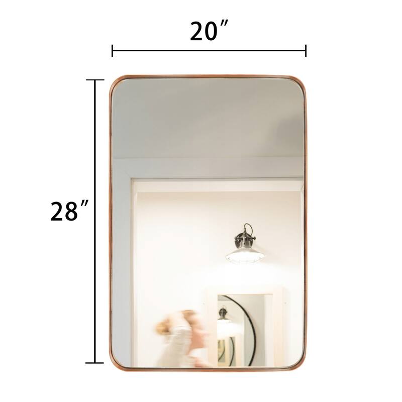 Wall Mirror Vanity Mirror Bathroom Mirror with Round Corner (1 Piece)