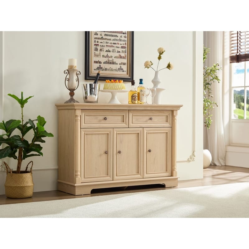 Farmhouse 47.24" Sideboard Buffet, Kitchen Storage Cabinet with 2 Drawers for Organized Home Living Solutions