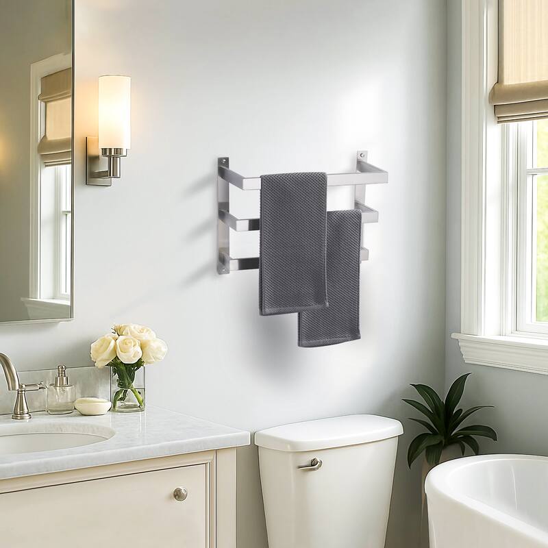 WOWOW Modern Wall-Mounted Stainless Steel Tiered Three-Tier Towel Rack