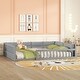 preview thumbnail 12 of 17, Full Size Floor Bed Frame with Guardrail, Toddler Floor Bed Frame with Slat Support for Kids Girls Boys, No Box Spring Needed