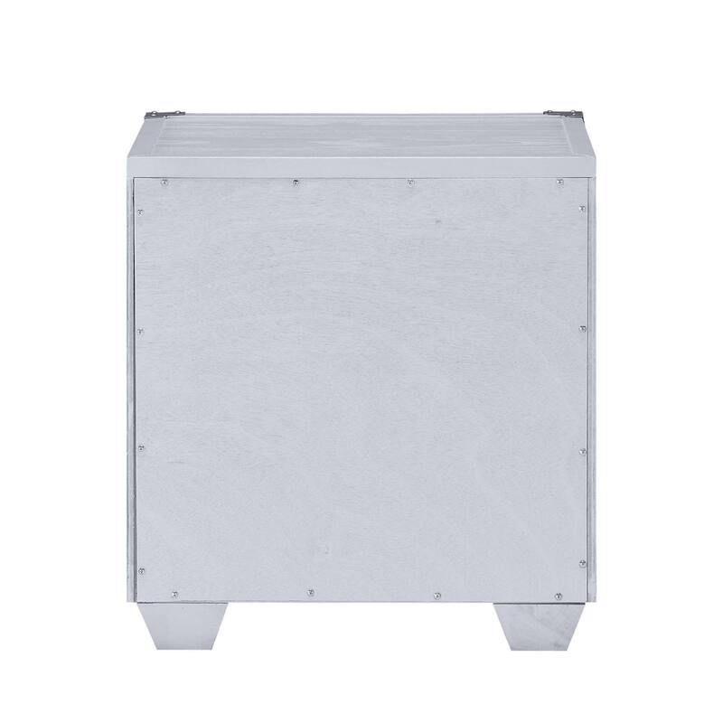 1 Drawer Nightstand With One Open Compartment in Gray Finish