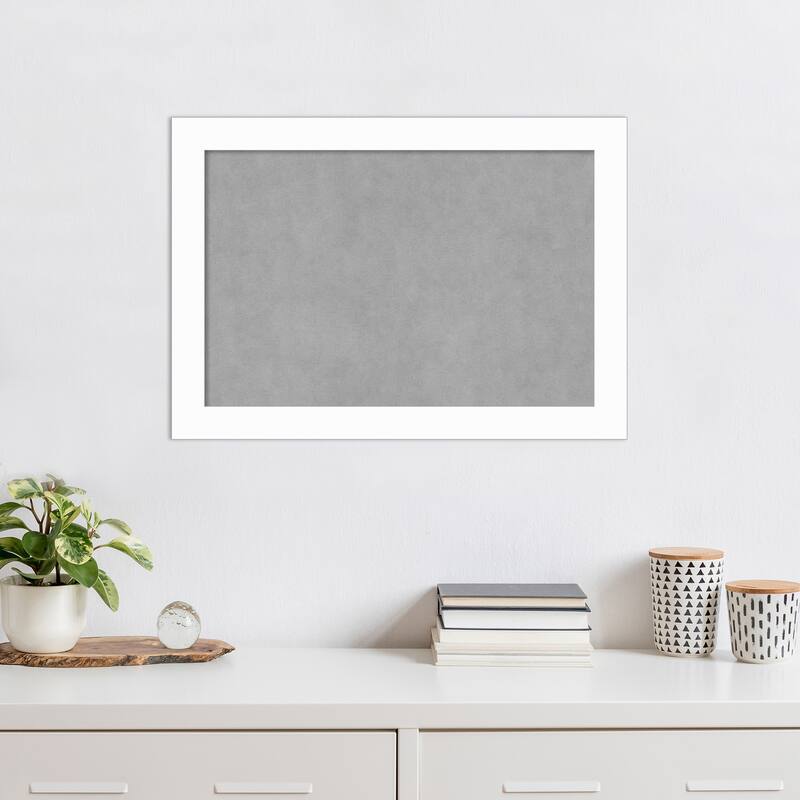 Amanti Art Basic White Narrow Framed Magnetic Board