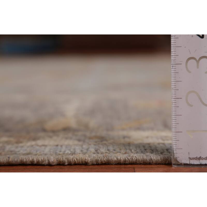Hand Knotted Oriental 100% Wool Carpet Transitional All-Over Greys & Charcoal Oushak Area Rug - 9' 9'' X 7' 10''