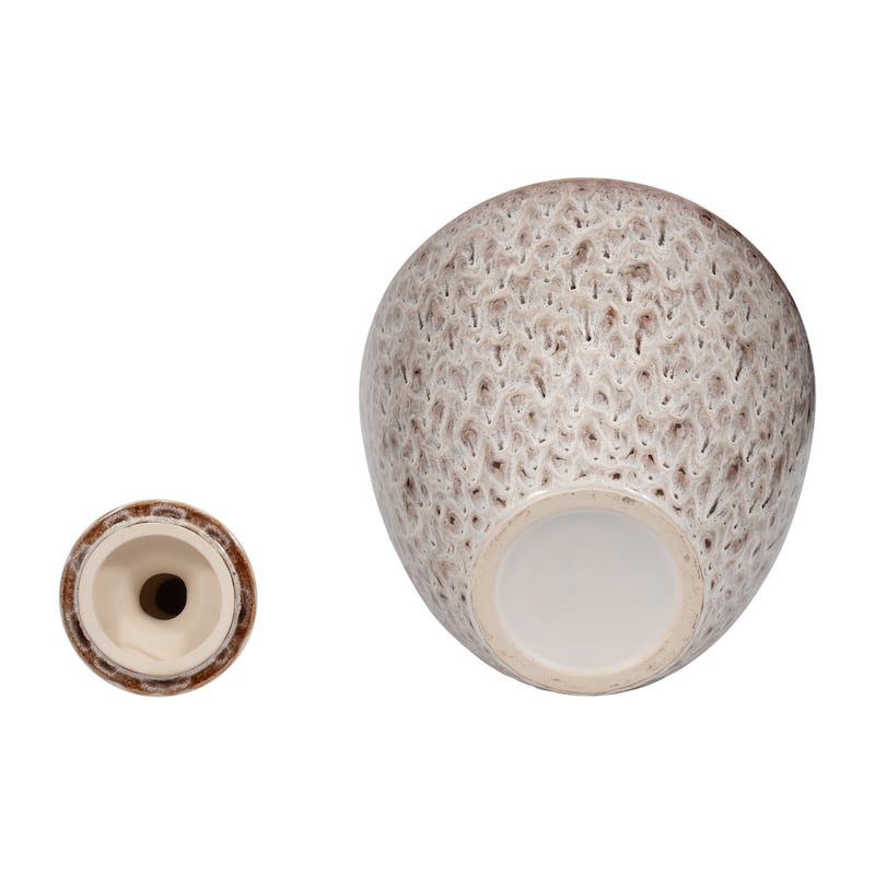 Sagebrook Home Exquisite Stoneware Truman Large Lidded Jar - Elegant Vase for Modern Home Decor