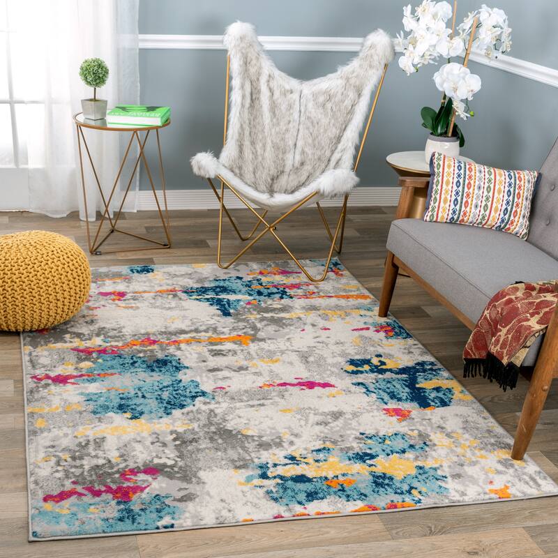 Porch & Den Tanoak Distressed Abstract Pattern Area Rug