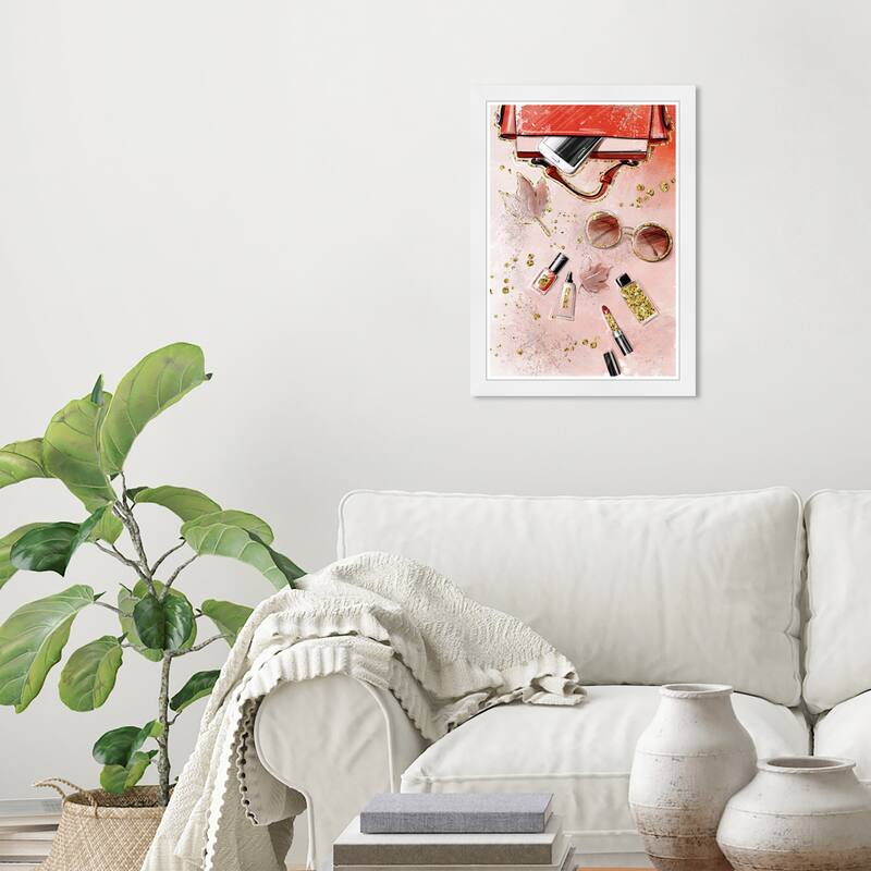 Wynwood Studio Prints Fashion and Glam Fall Books and Glams Red and Scarlet Glam Wall Art Canvas Print - White