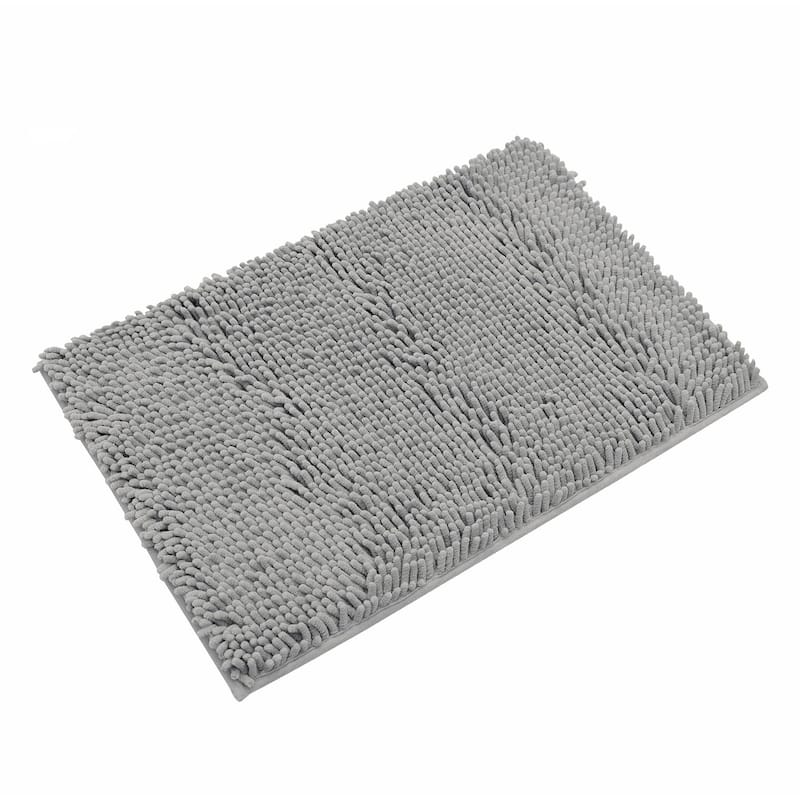 47"x27" - Light Grey Soft Cozy Plush Chenille Bath Mat Bathroom Rug