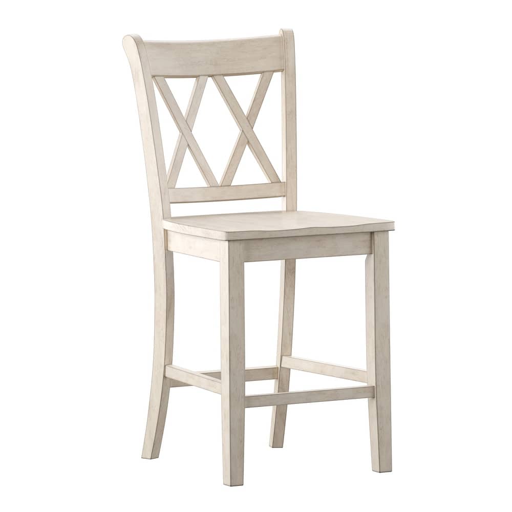 Eleanor X-Back Wood Counter Chairs (Set of 2) by iNSPIRE Q Classic