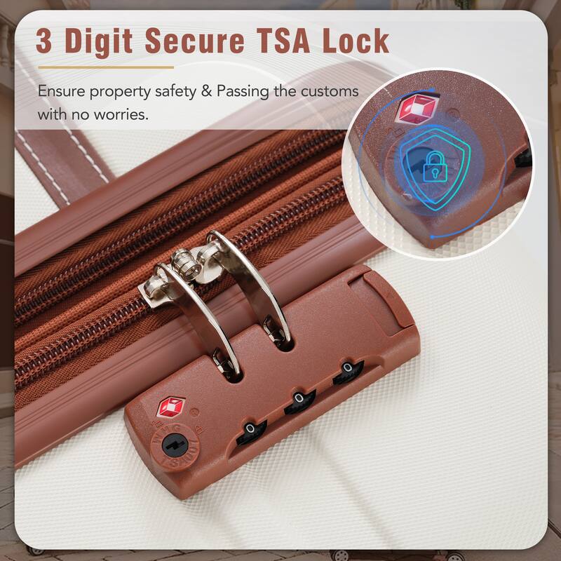Lightweight 3-Piece Hardside Luggage Set with TSA Lock, Expandable, 20" & 24" Suitcases, Spinner Wheels