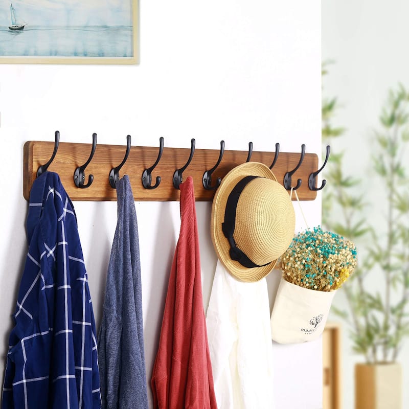 Coat Rack Wall Mount with 10 Hooks