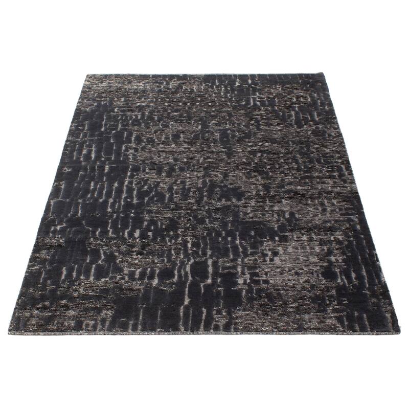 ECARPETGALLERY Hand-knotted Tangier Grey Wool Rug - 9'1 x 6'0