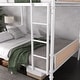 preview thumbnail 18 of 65, Metal Bunk Bed Retro Bed Frame with Ladder and Guardrail, Industrial Detachable Bunkbeds Convertible to 2 Platform Beds Frame