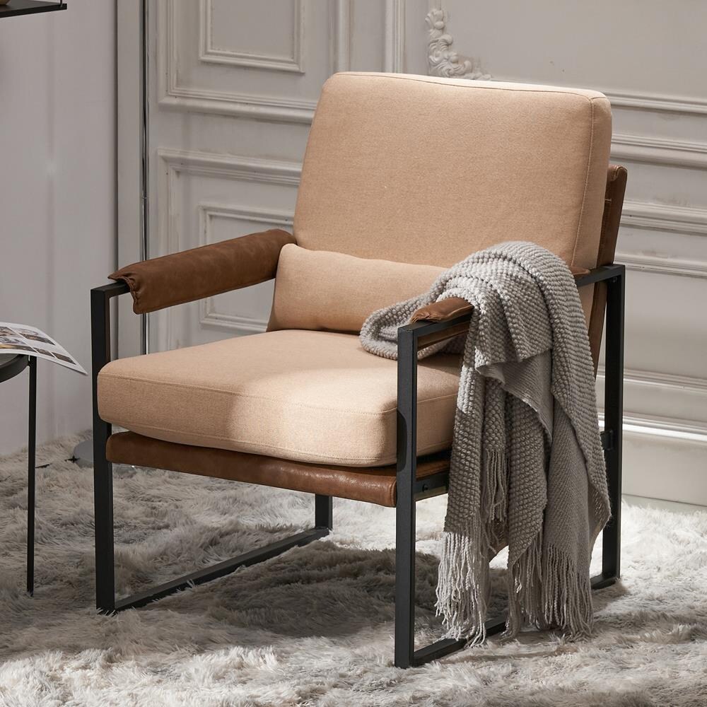 Armchair with metal frame deals