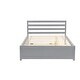 preview thumbnail 7 of 7, Full Size Wooden Platform Bed with Headboard and Under-Bed Trundle, Sturdy Pine Construction