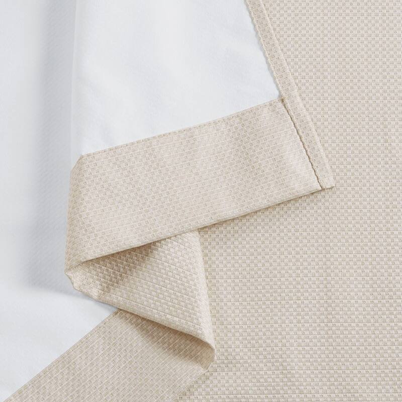 Basketweave Room Darkening Curtain Panel Pair(2 Pcs Window Panels)