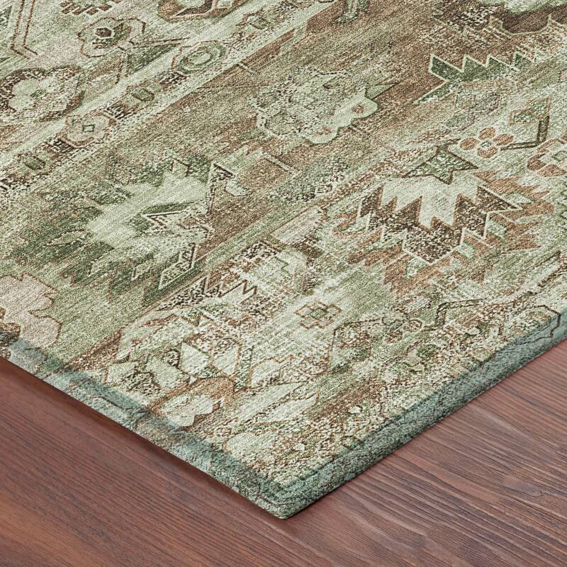 Machine Washable Indoor/ Outdoor Traditional Hudson Chantille Rug